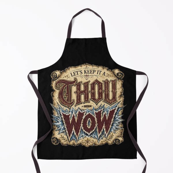 Item preview, Let’s Keep It a Thou-Wow Vintage Scroll Graphic Tee designed and sold by POD DYNASTY | Original Print On Demand T-Shirt Graphics.