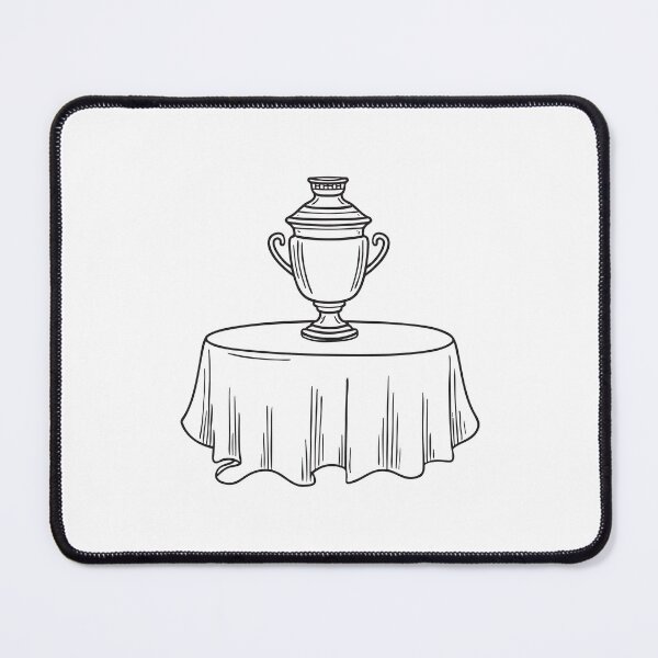 Item preview, A brass urn arranged on a cloth covered tabletop designed and sold by rasagamastore.