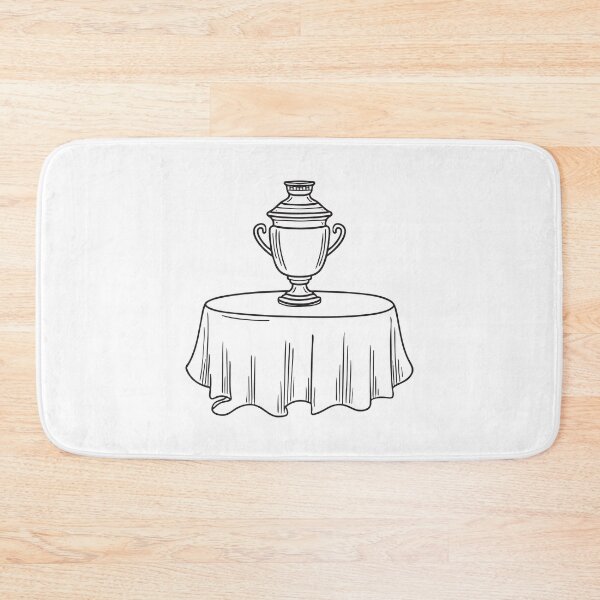 Item preview, A brass urn arranged on a cloth covered tabletop designed and sold by rasagamastore.