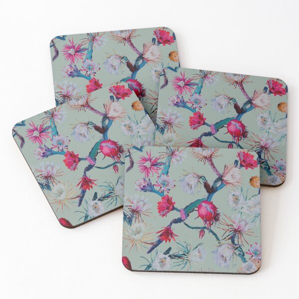 Item preview, Cactus Flowers (slate green setting) designed and sold by Reinvented Decors.