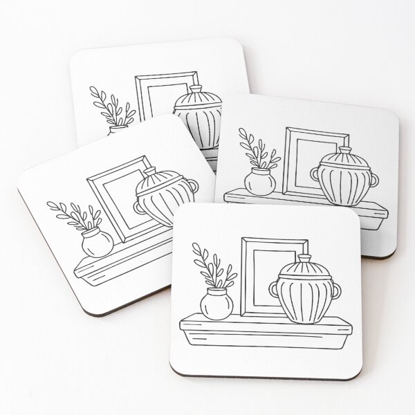 Item preview, A ceramic urn positioned beside a photo frame on the mantel designed and sold by rasagamastore.