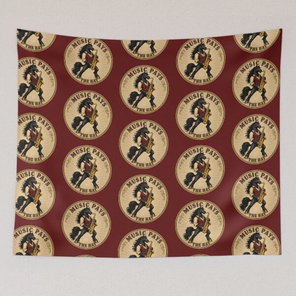 Item preview, Vintage Black Horse Saxophonist T-Shirt Design designed and sold by Kolibra.