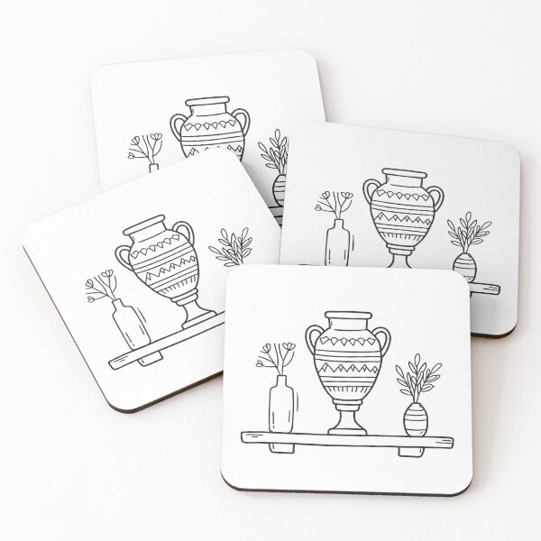 Item preview, A shelf holding both a decorative urn and a nearby vase designed and sold by rasagamastore.