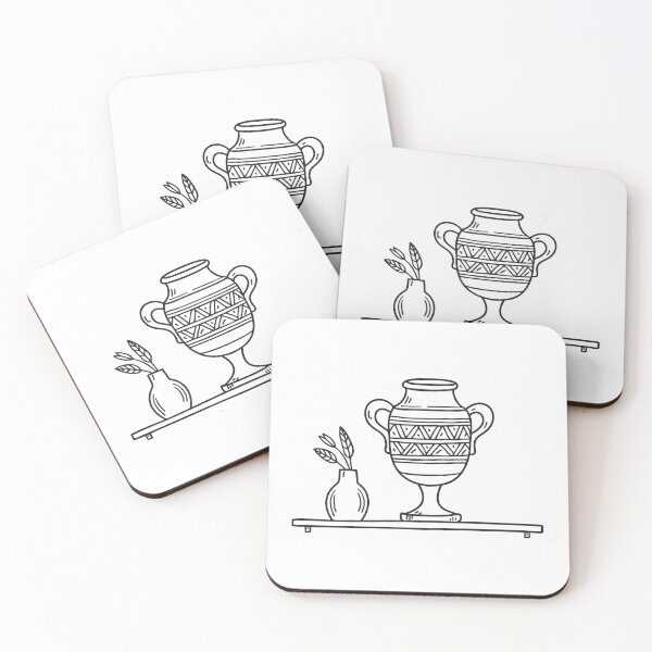 Item preview, A vase positioned near a decorative urn on the display shelf designed and sold by rasagamastore.