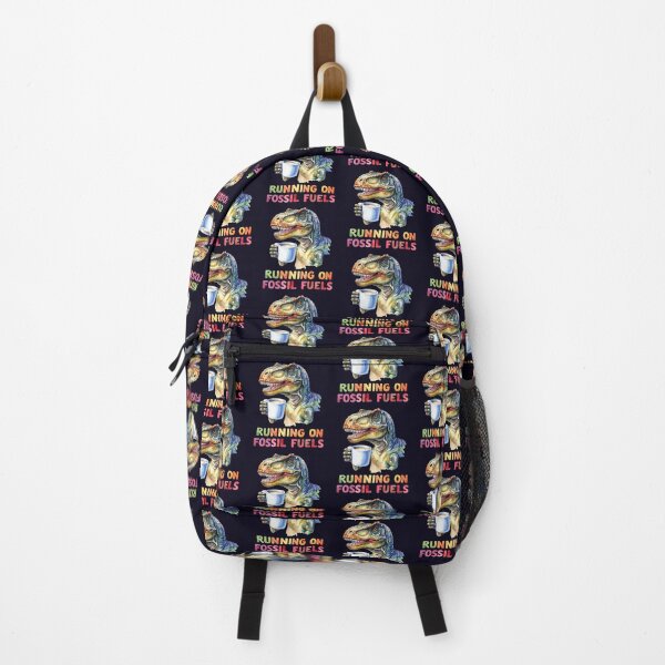 Item preview, Driving through the day on fossil fuels, dinosaur with a coffee cup designed and sold by LiskoDesign.
