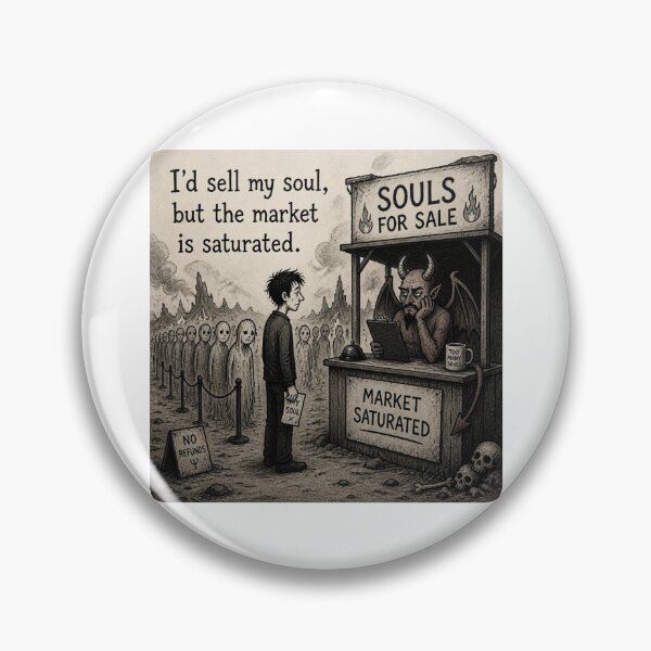 Item preview, I'd sell my soul but the market is saturated. designed and sold by CinemaChronik.