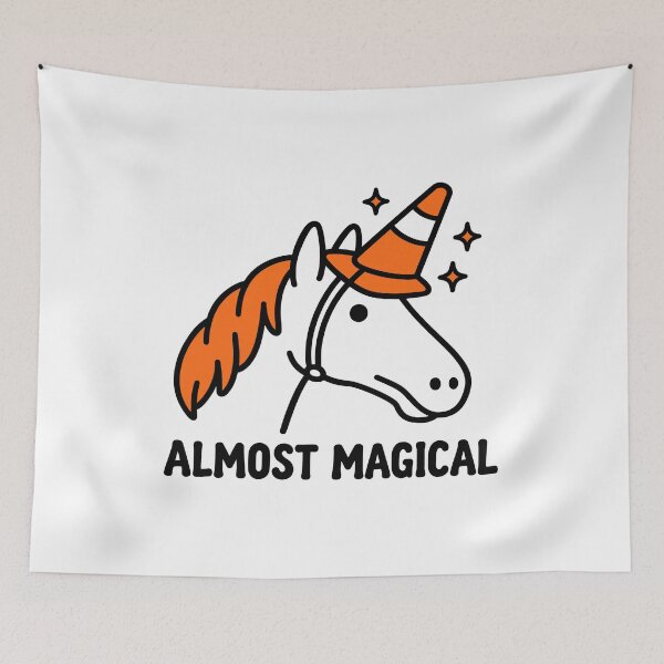 Item preview, Almost Magical Horse Traffic Cone Unicorn designed and sold by gunaone-design.