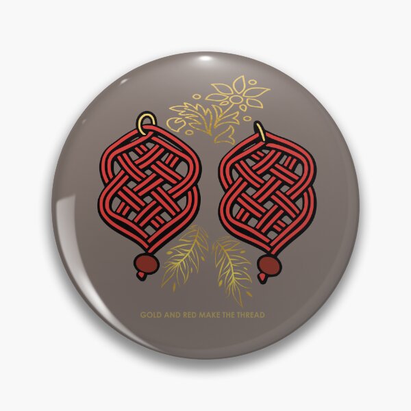 Item preview, Gold & Red Knotwork – Elegant Macrame Inspired Design –  Deep  Taupe Edition designed and sold by Macramellennias.