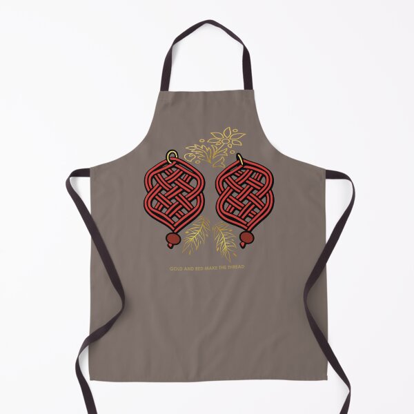 Item preview, Gold & Red Knotwork – Elegant Macrame Inspired Design –  Deep  Taupe Edition designed and sold by Macramellennias.