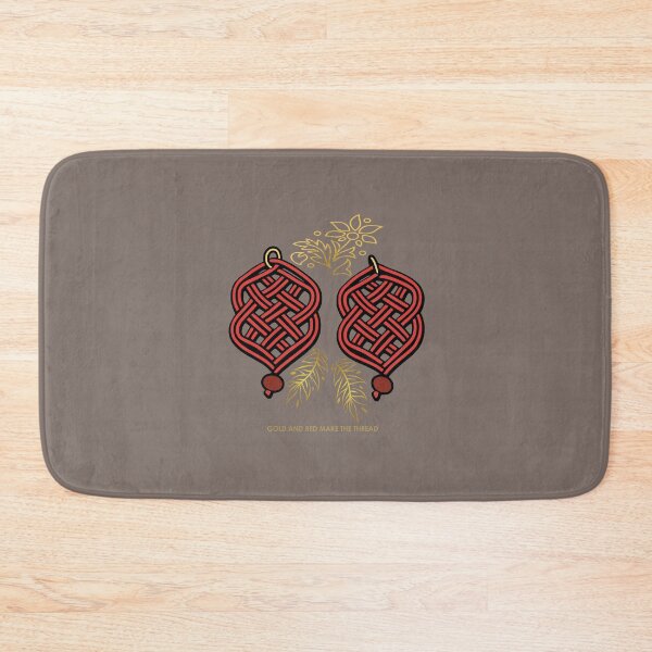 Item preview, Gold & Red Knotwork – Elegant Macrame Inspired Design –  Deep  Taupe Edition designed and sold by Macramellennias.