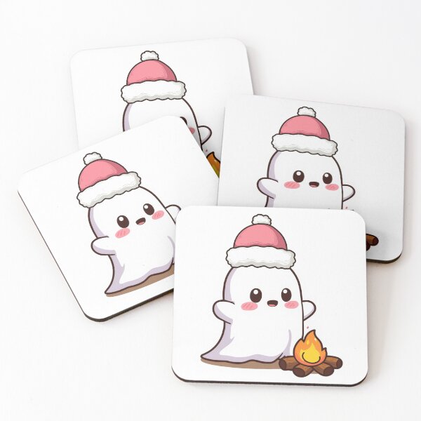 Item preview, Christmas Ghost Sticker | Cozy Campfire Ghost Vinyl Decal | Holiday Kawaii Aesthetic designed and sold by Pandey14.