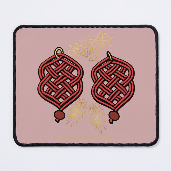 Item preview, Gold & Red Knotwork – Elegant Macrame Inspired Design – Dusty Rose Edition designed and sold by Macramellennias.