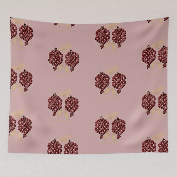 Item preview, Gold & Red Knotwork – Elegant Macrame Inspired Design –  Dusty  Rose Edition designed and sold by Macramellennias.
