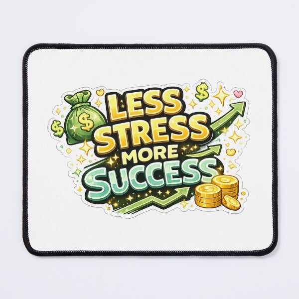 Item preview, Less Stress More Success Sticker  Motivational Quote  Positive Mindset Die-Cut Decal designed and sold by MR4me.