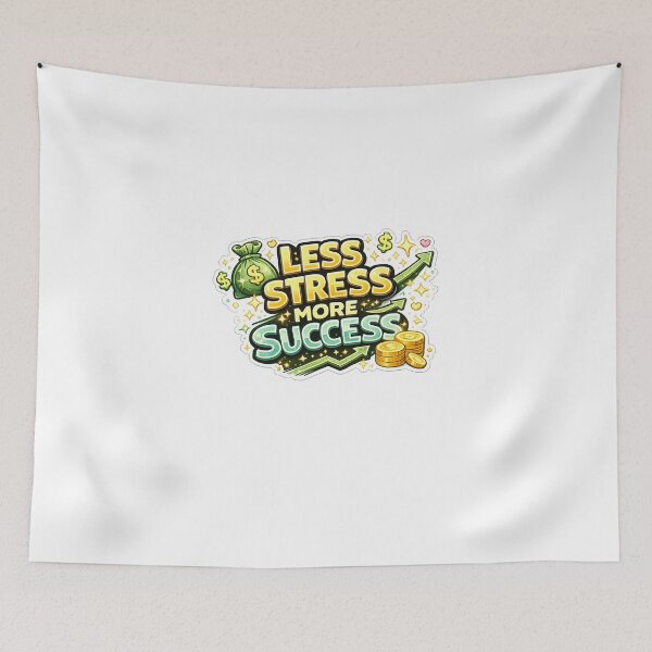 Item preview, Less Stress More Success Sticker  Motivational Quote  Positive Mindset Die-Cut Decal designed and sold by MR4me.
