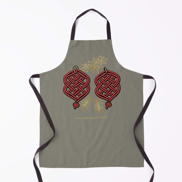 Item preview, Gold & Red Knotwork – Elegant Macrame Inspired Design – Sage Gray Edition designed and sold by Macramellennias.
