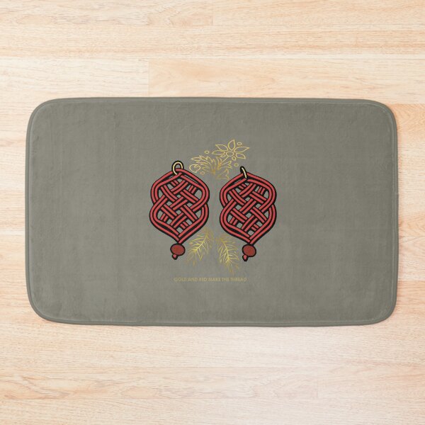 Item preview, Gold & Red Knotwork – Elegant Macrame Inspired Design – Sage Gray Edition designed and sold by Macramellennias.