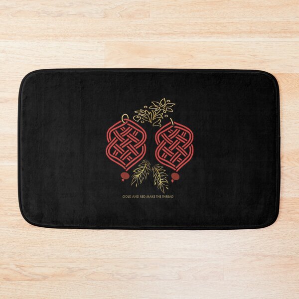 Item preview, Gold & Red Knotwork – Elegant Macrame Inspired Design – Black Velvet Edition designed and sold by Macramellennias.