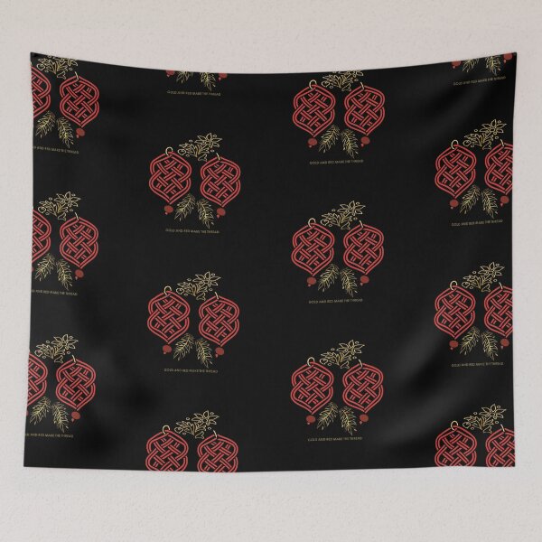 Item preview, Gold & Red Knotwork – Elegant Macrame Inspired Design – Black Velvet Edition designed and sold by Macramellennias.