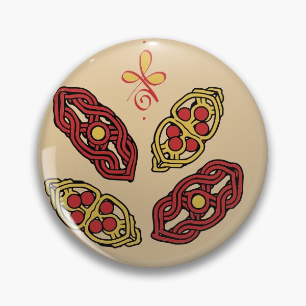 Item preview, Zibu Angelic Symbol – Sacred Red & Gold Knotwork Art Earthy Sand Edition  designed and sold by Macramellennias.