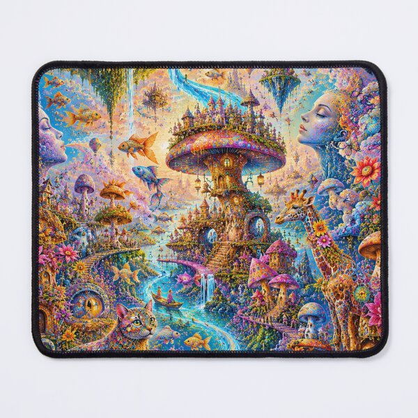 Item preview, Magical Dreamscape with Floating Islands and Enchanted Mushroom Villages designed and sold by Pond21.