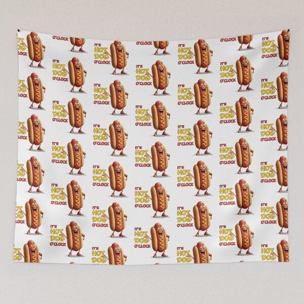 Item preview, It's Hot Dog O'Clock - Cartoon Funny Illustration  designed and sold by Wilcox PhotoArt.