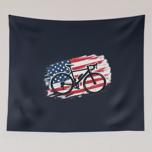 Item preview, USA Road Bike Gift Patriotic Cycling Art designed and sold by Corvoria.