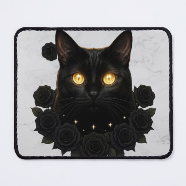 Item preview, Mystical Bombay Black Cat | Gothic Witchcore Art designed and sold by JanjjaSoulInk.