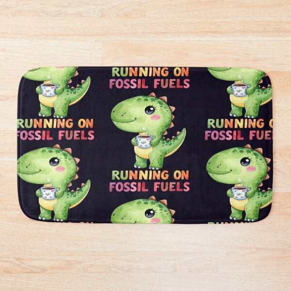 Item preview, Driving through the day on fossil fuels, Kawaii T-rex with a coffee cup designed and sold by LiskoDesign.