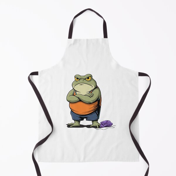 Item preview, Grumpy Frog Funny Cartoon Frog in Tank Top & Shorts designed and sold by SaltCreatives.