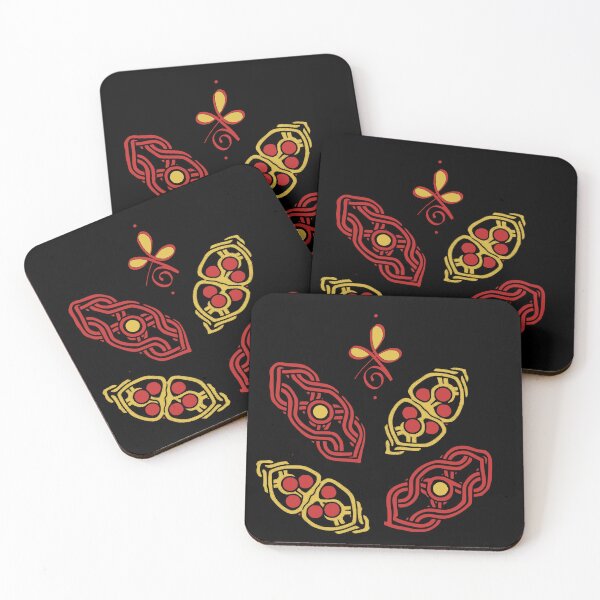 Item preview, Zibu Angelic Symbol – Sacred Red & Gold Knotwork Art Black Edition  designed and sold by Macramellennias.