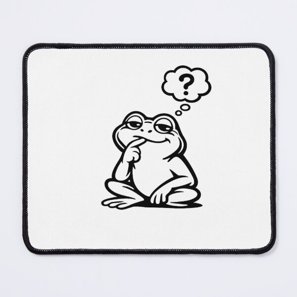 Item preview, Thinking Frog Sticker | Funny Meme Frog | Cute Frog Cartoon Decal designed and sold by Moss & Mellow.
