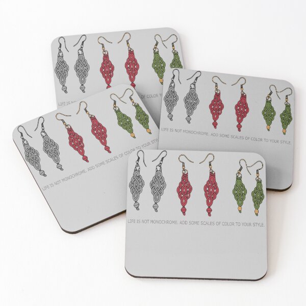 Item preview, Boho Macrame Earrings – Colorful Minimal Line Art Slate Gray Edition  designed and sold by Macramellennias.