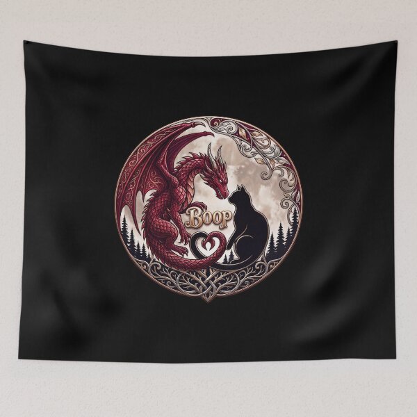 Item preview, Dragon Cat Hand Boop Nose Full Moon Fantasy Humor Outdoor designed and sold by gear-posters.
