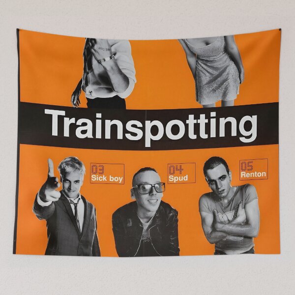 Artikelvorschau, Trainspotting Original Custom Vintage Filmplakat Wandbild entworfen und verkauft von Cool Robot Bro..