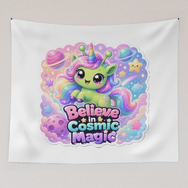 Item preview, Alien Unicorn Believe in Cosmic Magic designed and sold by Ruamid.