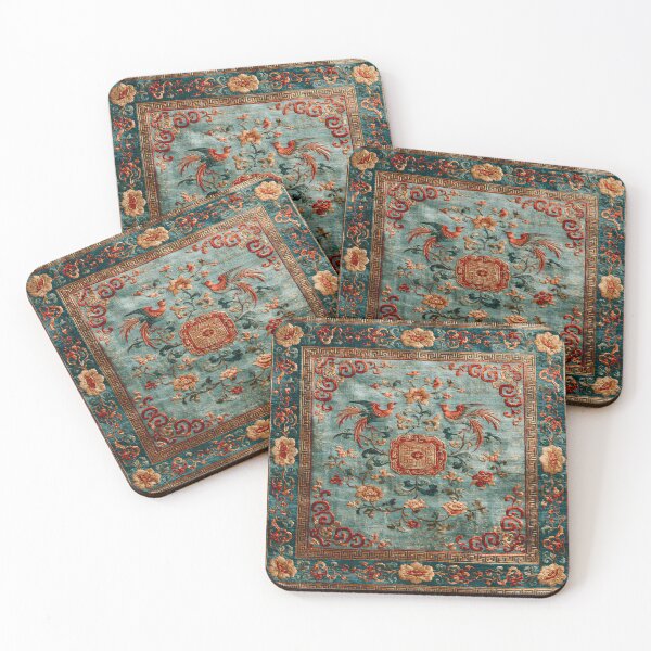Item preview, Antique Chinese Silk Rug with Phoenix Birds Luxury Oriental Carpet designed and sold by GrinGalore.