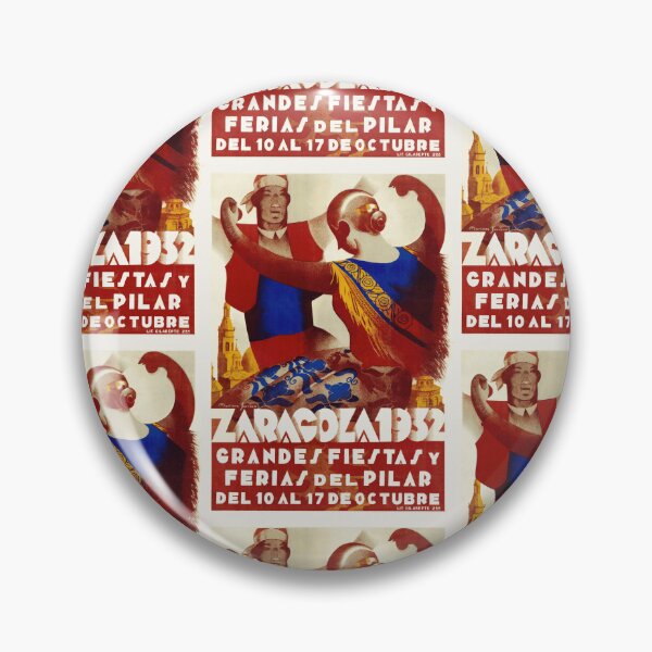 Item preview, Vintage 1932 Zaragoza Poster | Grandes Fiestas y Ferias del Pilar | Art Deco Style | Bold Colors & Cultural Heritage designed and sold by artofuniverse.