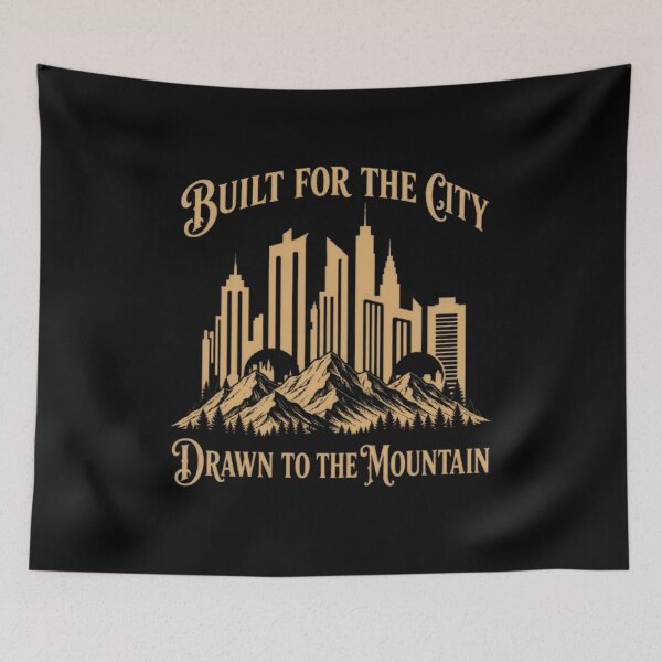 Item preview, A City of Lights at the Foot of the Mountain | Vintage City & Mountain T-Shirt Design designed and sold by Obiechefu.