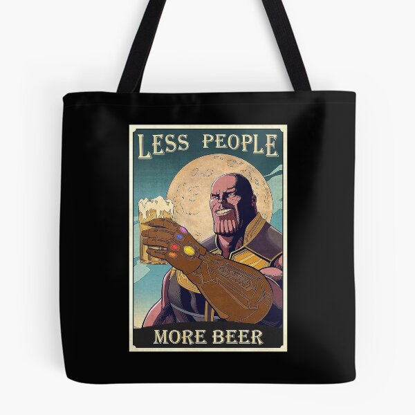 Item preview, Less People More Beer Infinity Funny Gauntlet Parody Vintage designed and sold by phoebelevine.
