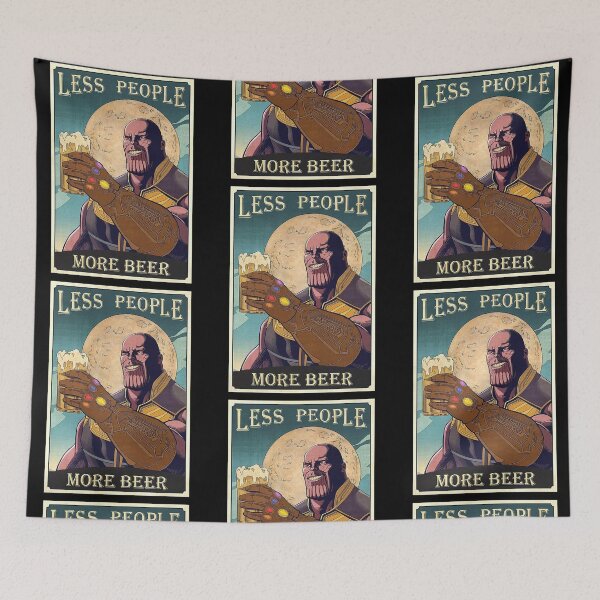 Item preview, Less People More Beer Infinity Funny Gauntlet Parody Vintage designed and sold by phoebelevine.