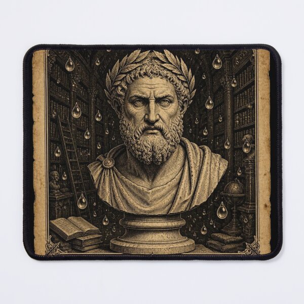 Item preview, Currently Overthinking Funny Stoic Philosophy Quote Antique Bust Art Print designed and sold by thoughtswear.