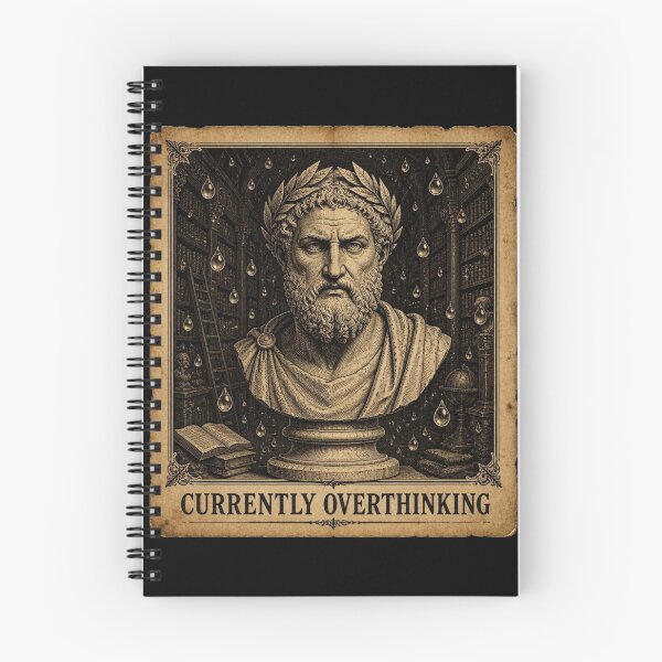 Item preview, Currently Overthinking Funny Stoic Philosophy Quote Antique Bust Art Print designed and sold by thoughtswear.