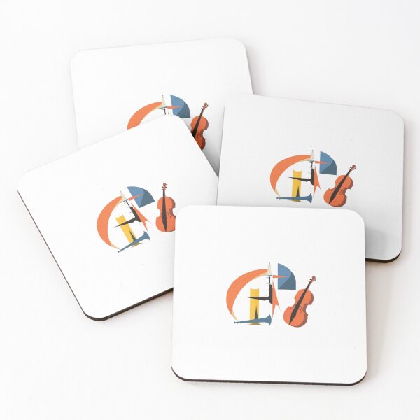 Item preview, Abstract Mid-Century Modern Classical Music Instruments Art designed and sold by ByKayaPrints.