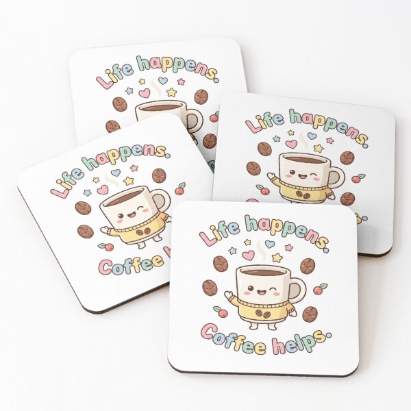 Item preview, Life Happens Coffee Helps Cute Coffee Mug Cartoon Design | Kawaii Coffee Lover Graphic designed and sold by morning sun.