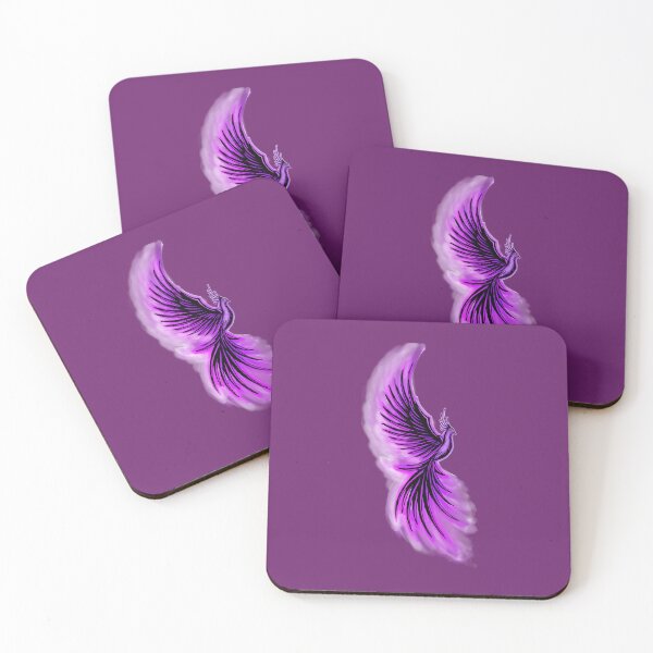 Item preview, Purple Flame Phoenix - Neon Mystical Firebird Art designed and sold by URSM.