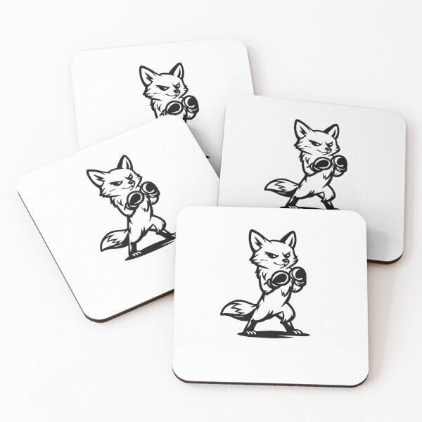 Item preview, Funny Boxing Fox Sticker | Cute Fighting Fox | Martial Arts Cartoon designed and sold by Moonveil_Studio.
