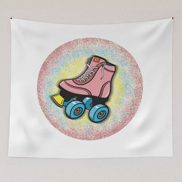 Item preview, Retro pink Roller Skate pastel aesthetic art designed and sold by TAWN ILLUSTRATIONS.