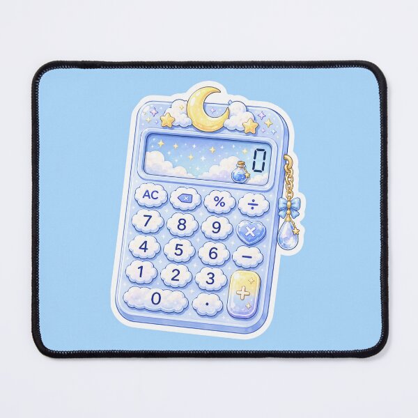 Item preview, Cute Cloud Moon Calculator Sticker designed and sold by Christiana-Art.