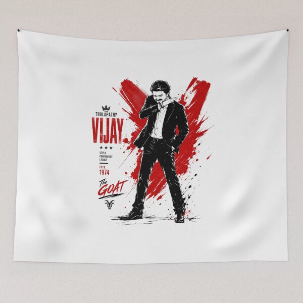 Item preview, Thalapathy Vijay GOAT Minimalist Tribute Art designed and sold by Fashvora.